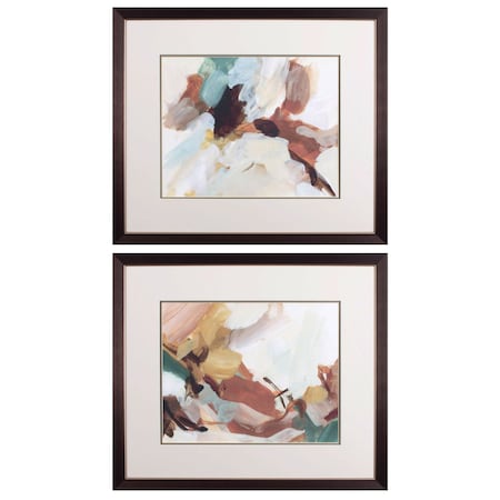 Homeroots Set Of Two Earth Abstract Brown Framed Wall Art, 2PK 521452