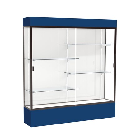Ghent Lighted Floor Display Case 72x80x16, White, Bronze 3176WB-BZ-NY