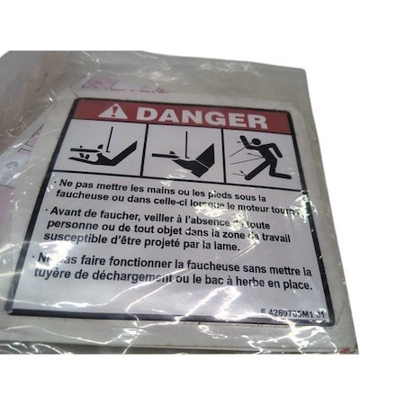Agco DECAL/DANGER THROWN OBJE, AGCO OEM 4269705M1 4269705M1