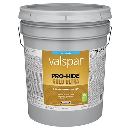 Valspar 5 Gal 61005 Black Pro-Hide Gold Ultra Interior Self-Priming Paint, Flat 61005