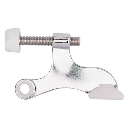 Prosource Deluxe Hinge Pin Door Stop, 2-5/8 in Projection, Die-Cast Zinc & Plastic, Chrome H20-B042-PS