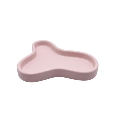 Homeroots 8in Pale Pink Resin Handmade Geometric Trinket Tray 724177
