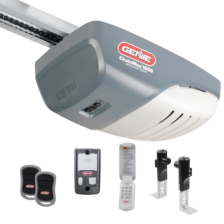 Genie Garage Door Opener, 140 V, Chain Drive, Remote Control 3728OU