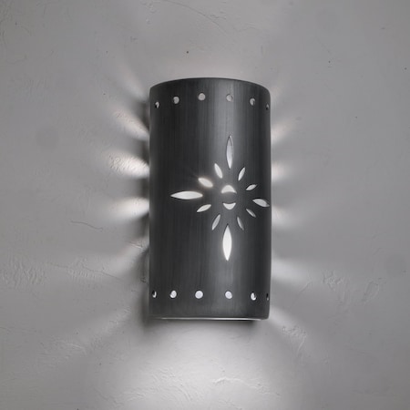 Luxury Lighting Asavva 17 in Tall Starburst Ceramic Outdoor Wall Light, Rubbed Pewter Paint Finish, 2PK (2) 412-36-APew-ud-7-17