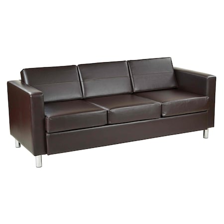 Osp Home Furnishings Pacific Sofa Couch, Espresso PAC53-V34