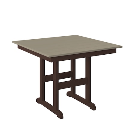 Polybird 38" SQUARE TABLE "COUNTER HEIGHT".      WEATHERWOOD AND TUDOR BROWN POLYBIRD P16-C