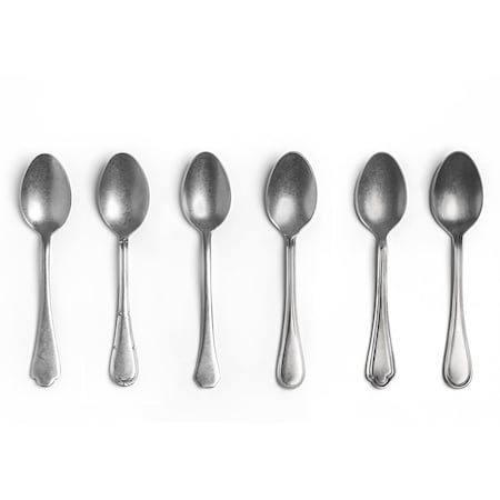 Mepra Original Vintage Coffee Spoons Set - 6 Pieces - Pewter 100022006