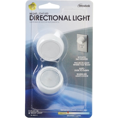 Westek Wht Dusk To Dawn Directional LED Night Light NL-DRCL-2