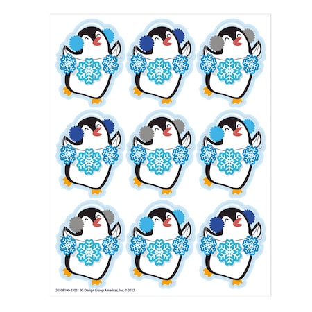 Eureka Winter Penguin Giant Stickers, 36-Piece Set, 12PK 650810
