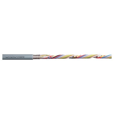 Chainflex Data Cable, 24 AWG, Gray, PUR, 300 V CF240PUR-02-08