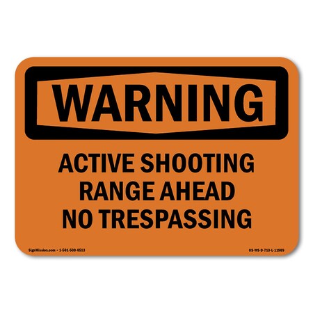 Signmission Active Shooting Range Ahead No Trespassing ANSI, 5 Inch X 3.5 Inch, Decal OS-WS-D-35-L-11969