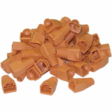Cable Wholesale RJ45 Strain Relief Boots- Orange, 50PK SR-8P8C-OR