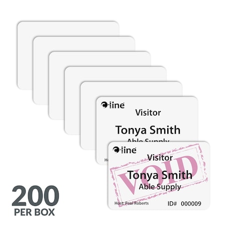 C-Line Products 3" x 2" Time's Up! Self-Expiring Visitor Badges for Direct Thermal Printers, 200/BX 97007