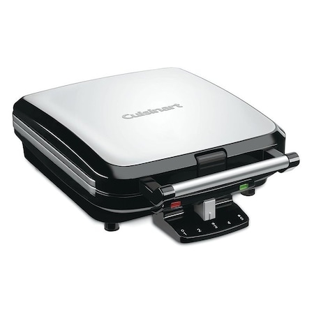 Cuisinart/Waring Cuisinart Belgian Waffle Maker, 1 in D Waffle, 4 -Waffle, 120 V, 1650 W, Slide Control, Black WAF-150P1