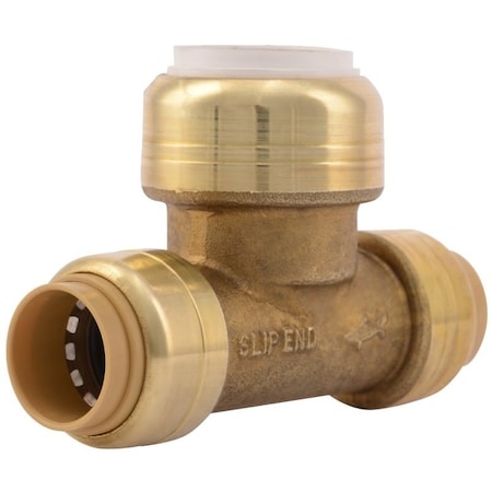 Sharkbite Transition Pipe Tee, 1/2 in, Push-to-Connect, DZR Brass, 200 psi Pressure UIP363A