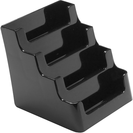 Deflecto 4 Tier Business Card Holder, Black DEF90404