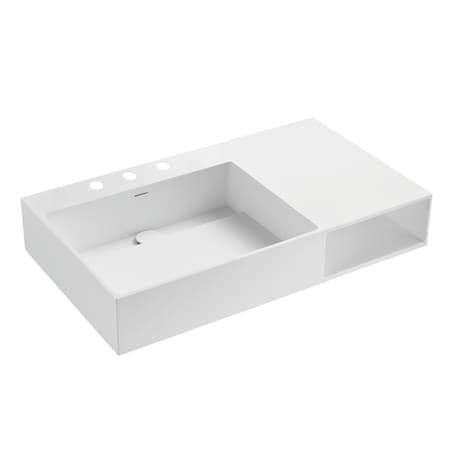 Kingston Brass 36" Solid Surface Console Sink, 8-Inch, 3-Hole, Matte White VPB3368SQA
