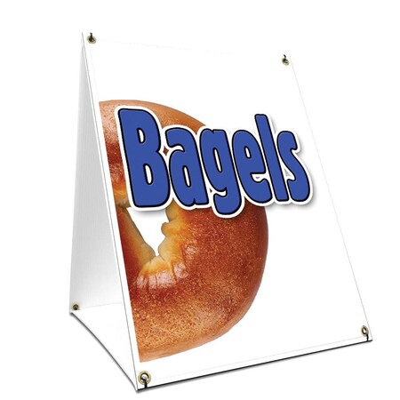 Signmission Bagels 1, 36 Inch x 24 Inch A-frame Yard Sign, Plastic Sign SBC-2436-Bagels 1
