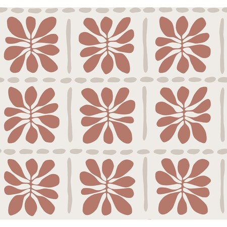 York Wallcoverings Mimosa Fleur Terracotta Wallpaper ZM2809
