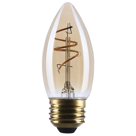 Satco 3.5 Watt C11 LED 2000K CCT Medium Base Clear Glass Amber Coil Filament Dimmable 120 Volt S14222