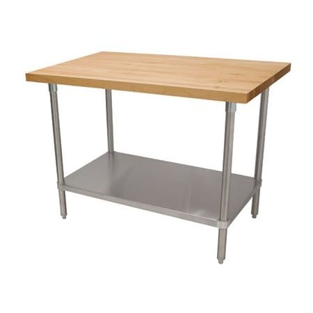 Advance Tabco Wood Top Table-Galv. Undershelf H2G-305