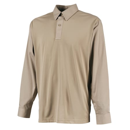 First Tactical Long Sleeve Shirt, 35% Cotton, 65% Polyester, Button, 0 Pocket(s), Silver Tan, XL 111015