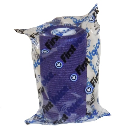 First Voice Self-Adhesive Bandage, 4" x 5yds (4-Pack), Purple TS-3190-4P