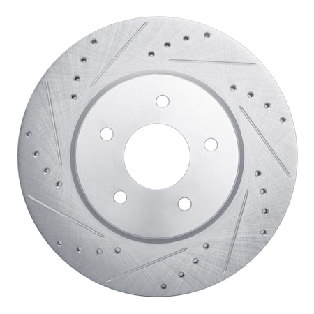 Dynamic Friction Co DFC Brake Rotor - Drilled and Slotted - Silver 631-68019L