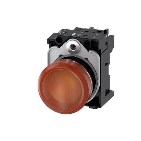 Siemens Indicator lights, 22 mm, round, metal, shiny, amber, lens 3SU1153-6AA00-1AA0-ZY19