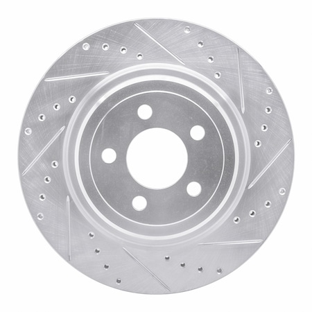 Dynamic Friction Co DFC Brake Rotor - Drilled and Slotted - Silver 631-39021R