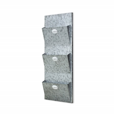 Homeroots Galvanized Metal Hanging Wall Storage 399687
