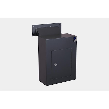 Keen 0.34 cu ft. Wall-Mount Locking Drop Box Security Safe Locker with Chute, Black KE2147237