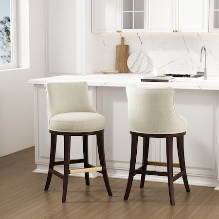 Manhattan Comfort Lucia Barstool in Natural, 2PK 2-BS025-NA