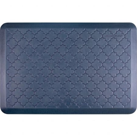Wellnessmats Estates Trellis Kitchen Mat - Lagoon- 3 L x 2 W ft. ET32WMRBGRY
