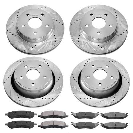Vevor Drilled Slotted Front andRear Brake Rotors Pads Kit 2012-2020 Ford F-150(MPB) 54153/21373