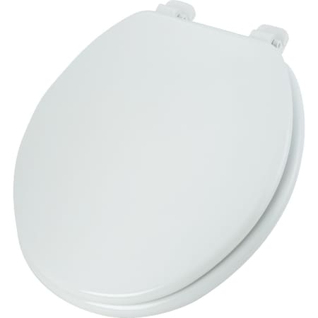 Home Impressions Round Closed Front White Wood Toilet Seat WMS-17-B-W