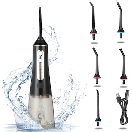 Simple Deluxe Water Flosser with 5 Jet Tips, Oral Irrigator, Teeth Cleaner, 4 Cleaning Modes, IPx7 Waterproof, 30 HIFOSEORAL135P01B