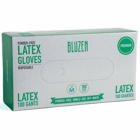 Remcoda Powder-Free Latex Gloves - 4 mil Thickness - Medium Size - Latex - Off White - Powder-free, 10PK LAT101-M