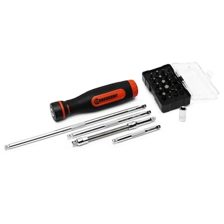 Crescent Ratcheting Bit Driver Set, 26Pc, Dm CRBSDS26PC