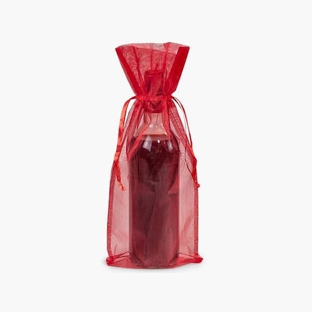 Nashville Wraps Red Sheer Organza Wine Bags, 6.5x15, 10PK B61512