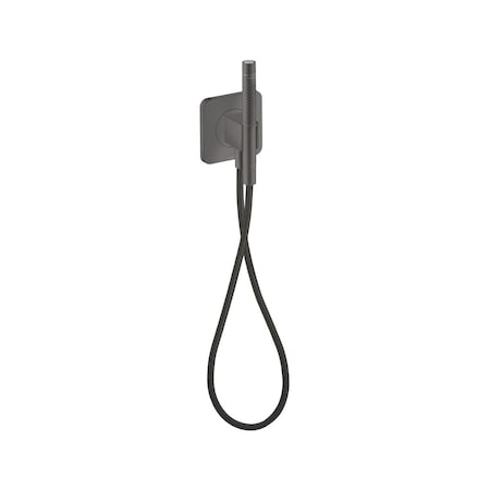 Axor Handshower Holder Softsquare w/ Outlet 5"x5" w/ Handshower and Hose, 1.75 GPM Brushed Black Chrome 49627341