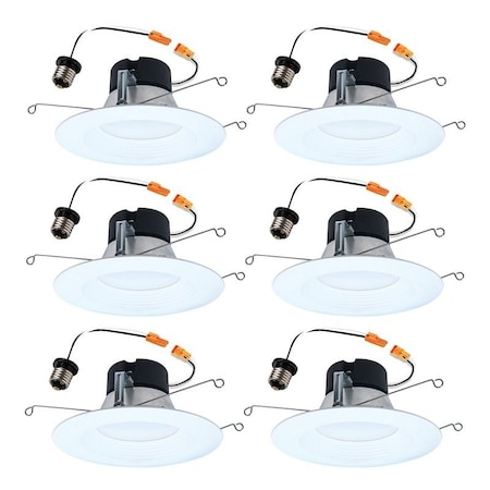 Halo LT56 Series Downlight, 8.75 W, 120 V, LED Lamp, Plastic, Matte LT56079FS1EWHR6PK