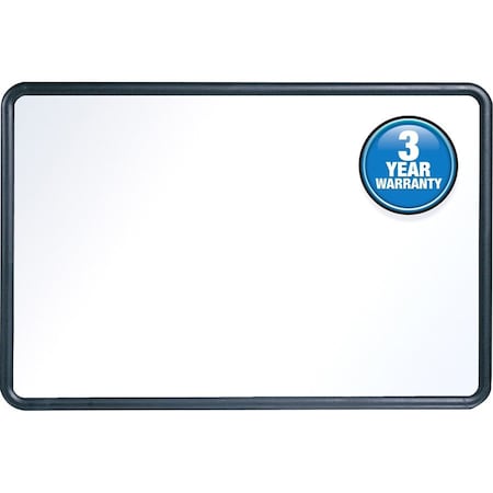 Quartet Dry Erase Board, Melamine, 18 in, 24 in, Plastic Frame, White, Gloss 7551
