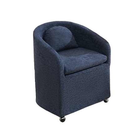 Homeroots Blue Chenille Wing Back Dining Side Chair 719649