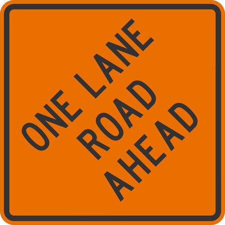 Lyle W20-4D, One Lane Road Ahead, 36x36, High Intensity Prismatic, Orange G-16431-HI_36x36
