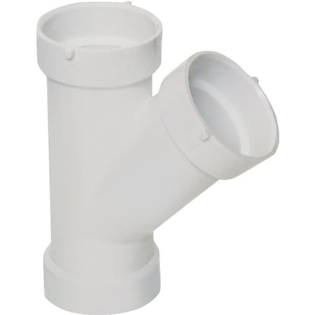 Genova CANPLAS Pipe Wye, 2 in, Hub, PVC, White, SCH 40 Schedule 192302L