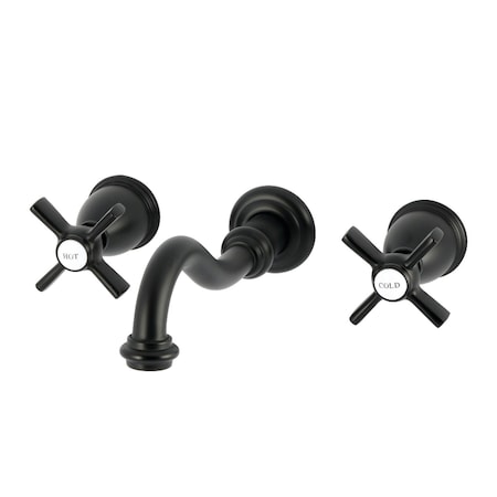 Kingston Brass Double-Handle Wall Mount Bathroom Faucet, Matte Black KS3120ZX