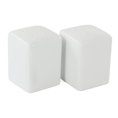 Our Table Simply White Porcelain 2.25 Inch Square Salt and Pepper Shakers 133068.02