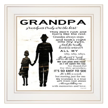 Homeroots My Grandpa is the Best 2 White Framed Print Wall Art 407318