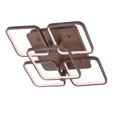 Jonathan Y Sebastian 17.5" Integrated LED Metal Flush Mount Ceiling Light, Coffee JYL7213A
